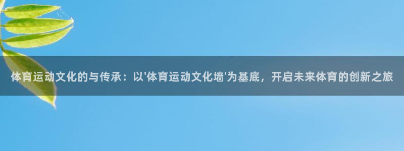 MK体育官网下载：体育运动文化的与传承：以\'体育运动文化墙